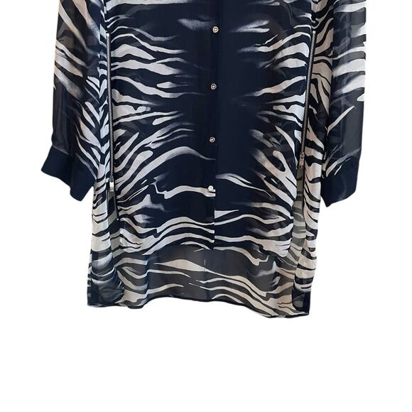 Chicos 3 Women TunicTop XL Abstract Animal Print Zipper Accent Rocker Whimsigoth - Picture 11 of 16